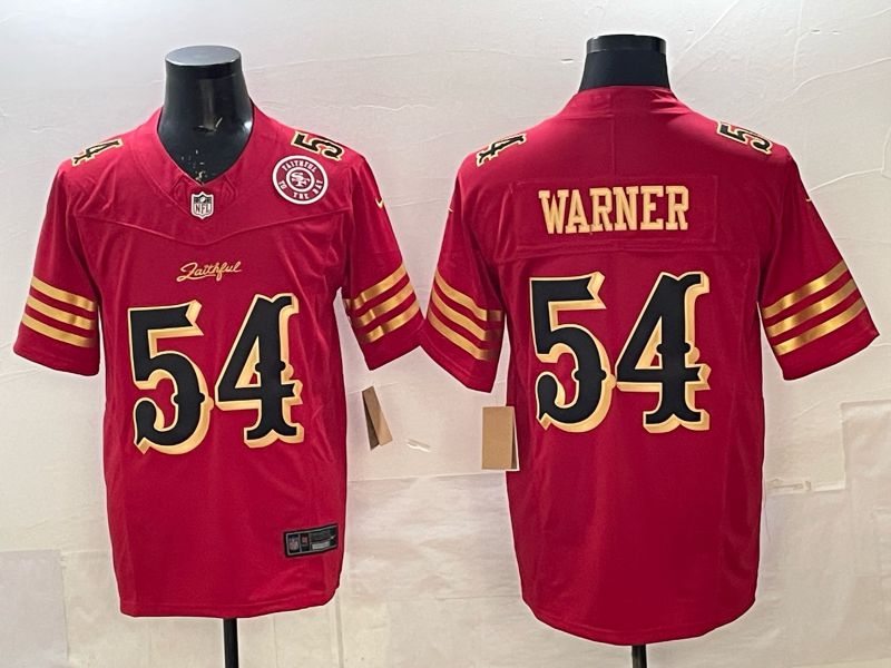 Men 2025 Nike San Francisco 49ers #54 Warner Red gold 5th generation Limited NFL Jersey 0065->san francisco 49ers->NFL Jersey